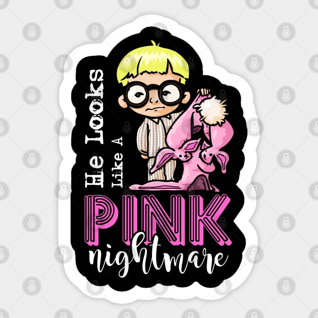 christmas story Like A Pink Nightmare Sticker by VizRad